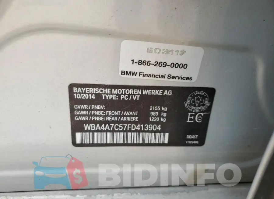 WBA4A7C57FD413904 Photo# 12