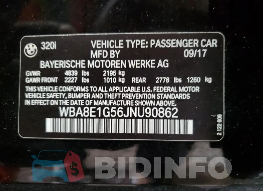 WBA8E1G56JNU90862 Photo# 12