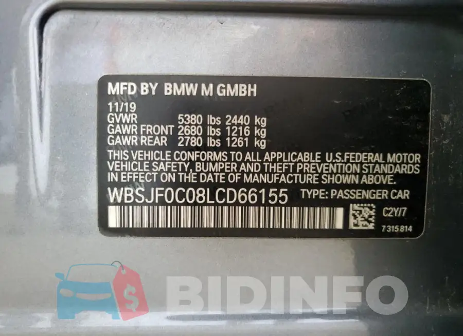 WBSJF0C08LCD66155 Photo# 13