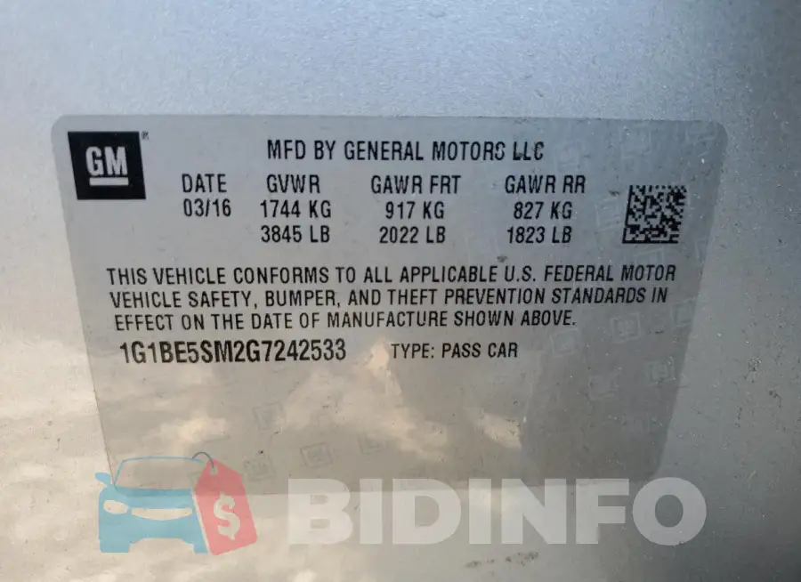 1G1BE5SM2G7242533 Photo# 12