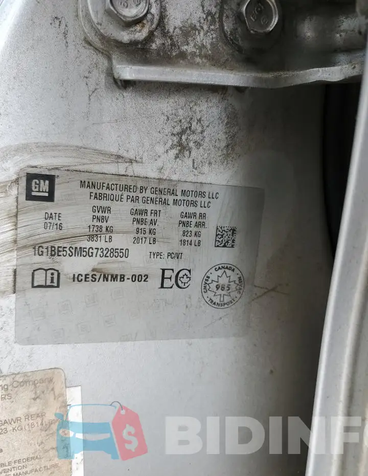 1G1BE5SM5G7328550 Photo# 12