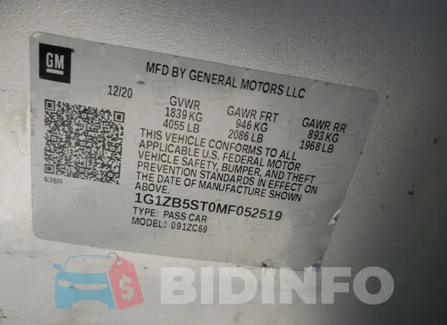 1G1ZB5ST0MF052519 Photo# 12