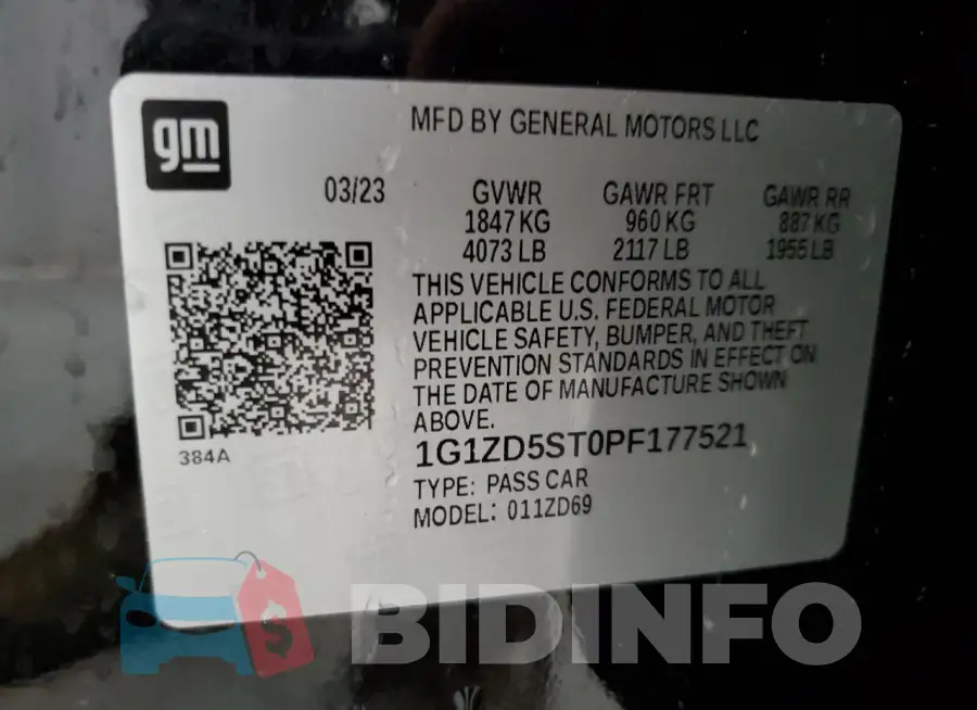 1G1ZD5ST0PF177521 Photo# 12