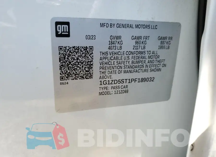 1G1ZD5ST1PF189032 Photo# 12