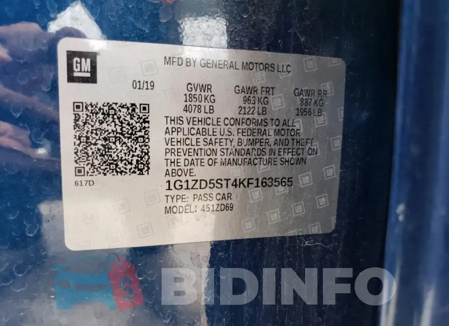 1G1ZD5ST4KF163565 Photo# 12