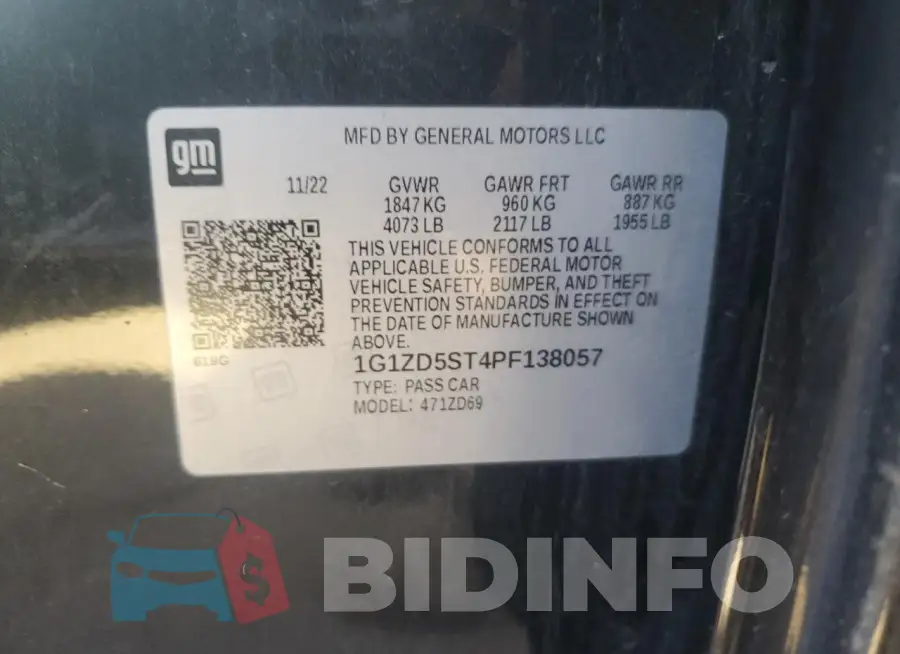 1G1ZD5ST4PF138057 Photo# 13