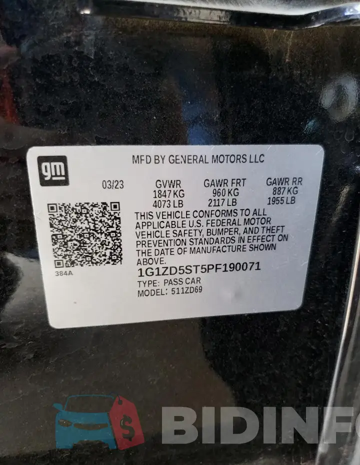 1G1ZD5ST5PF190071 Photo# 12