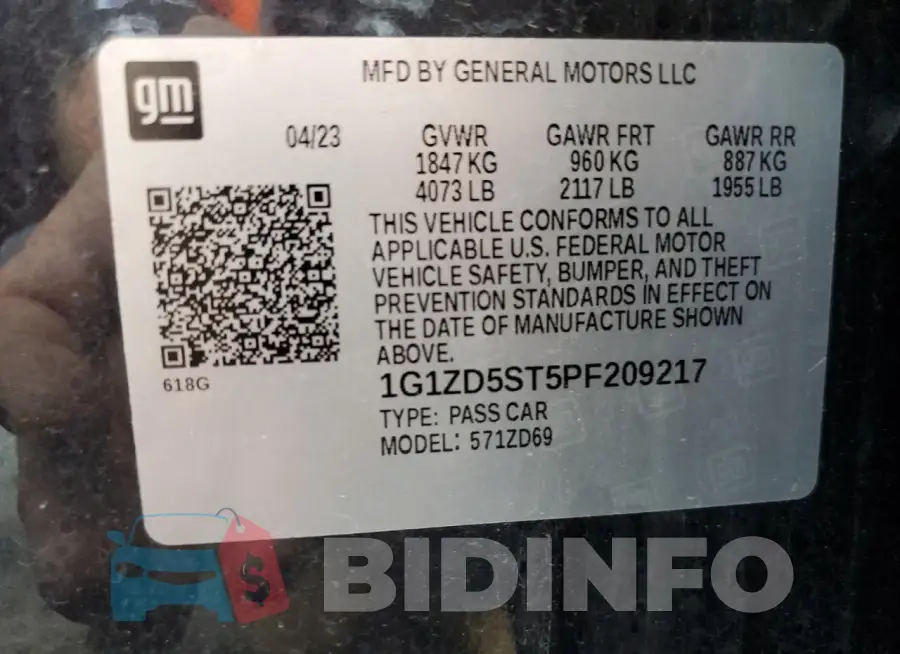 1G1ZD5ST5PF209217 Photo# 13