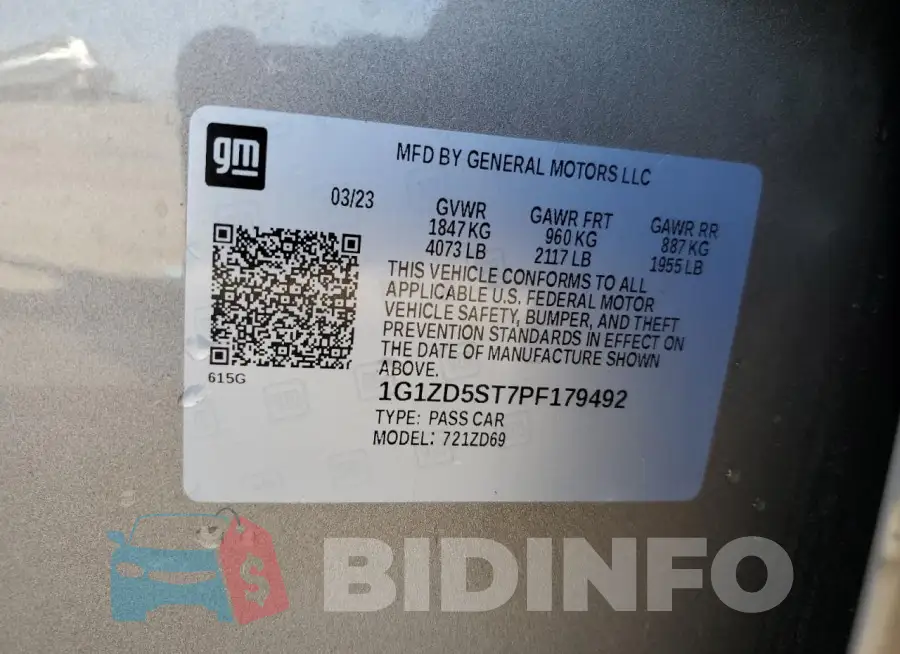 1G1ZD5ST7PF179492 Photo# 12