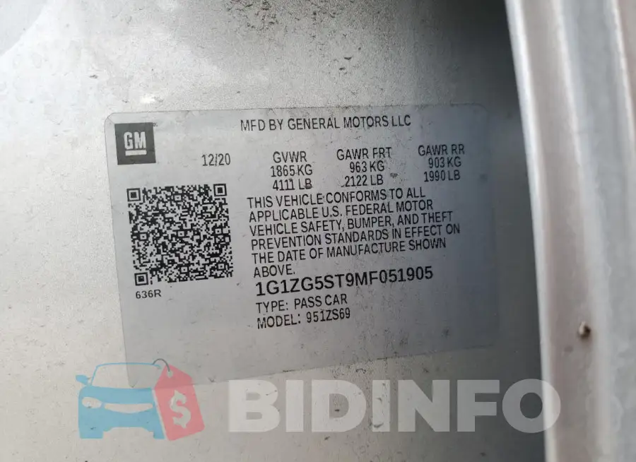 1G1ZG5ST9MF051905 Photo# 12