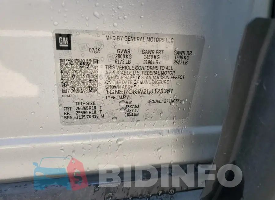 1GNERGKW2LJ123357 Photo# 13