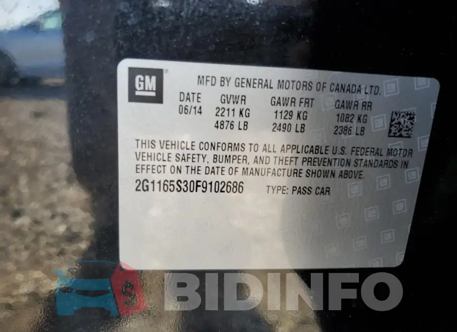 2G1165S30F9102686 Photo# 13