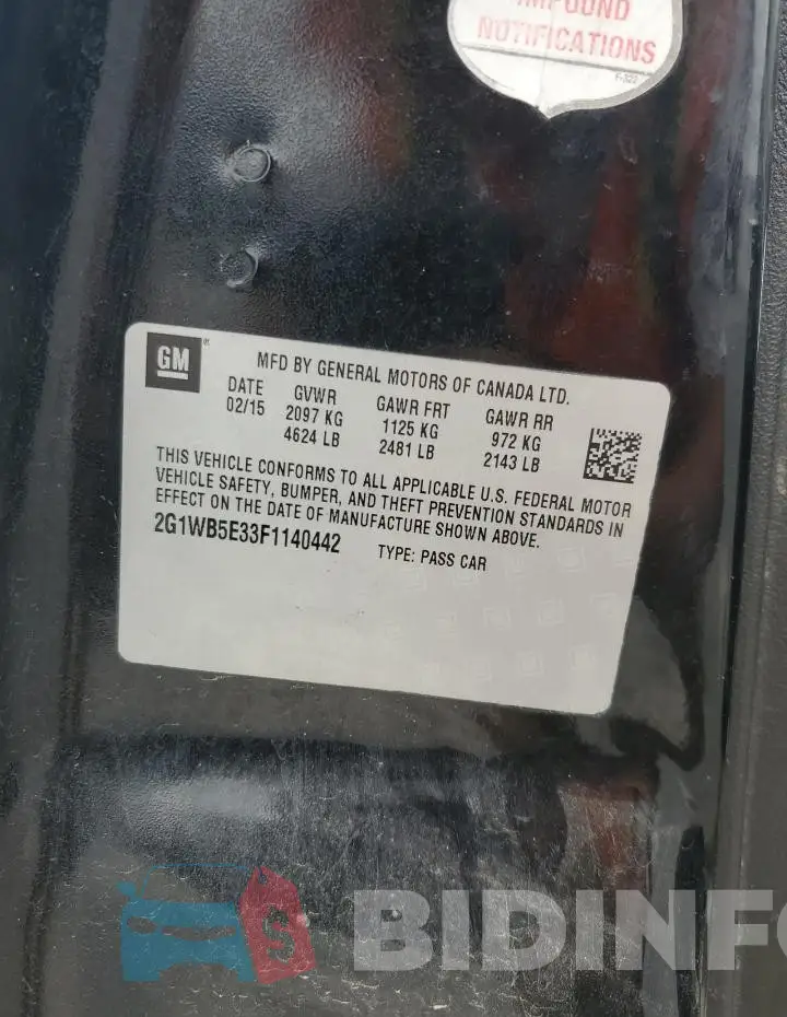 2G1WB5E33F1140442 Photo# 12