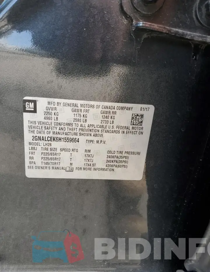 2GNALCEK6H1559664 Photo# 12