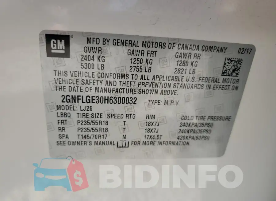 2GNFLGE30H6300032 Photo# 13