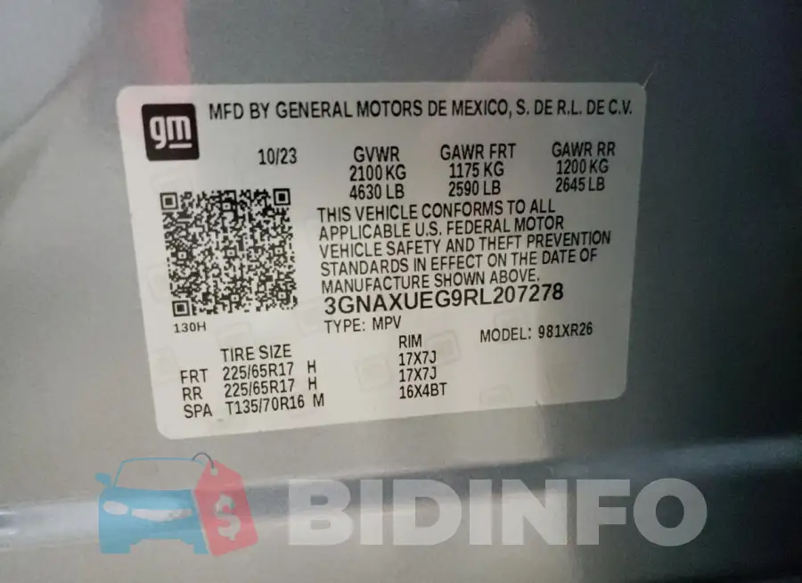 3GNAXUEG9RL207278 Photo# 13