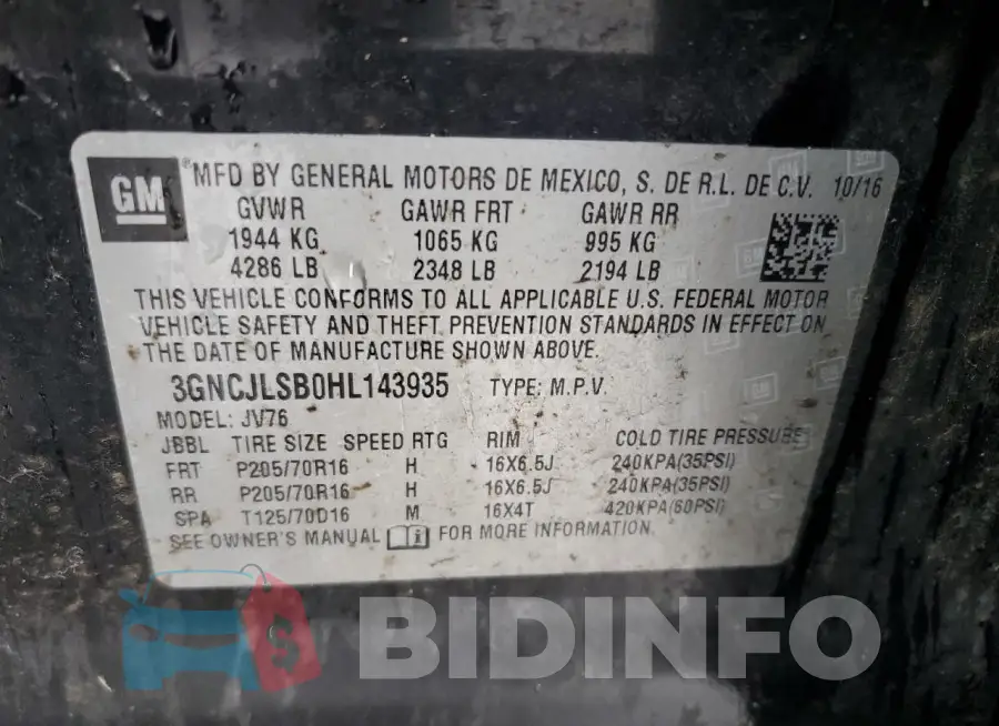 3GNCJLSB0HL143935 Photo# 13