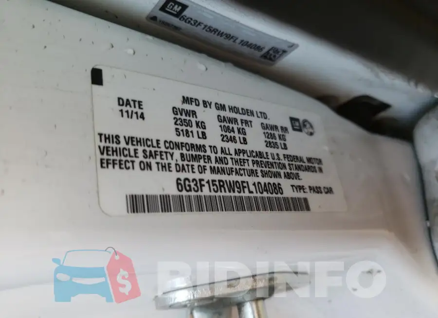 6G3F15RW9FL104086 Photo# 12