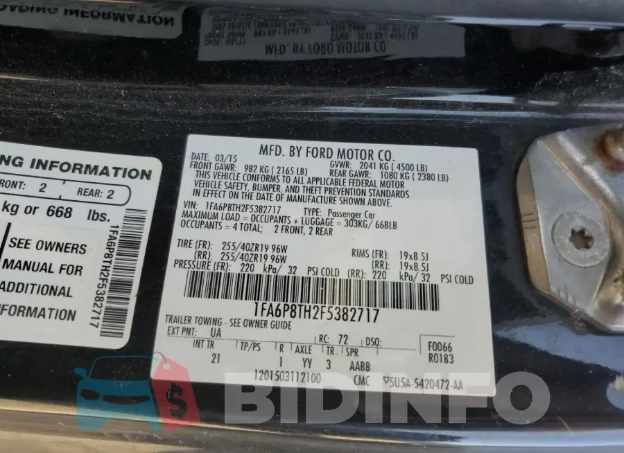 1FA6P8TH2F5382717 Photo# 13
