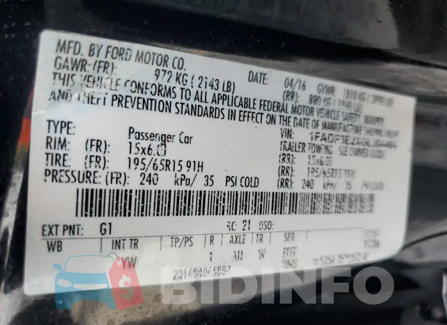 1FADP3E2XGL304489 Photo# 12