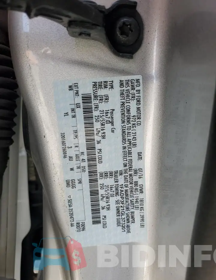 1FADP3F21GL373201 Photo# 13