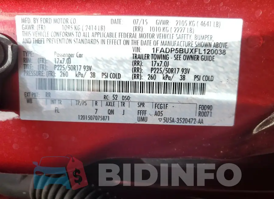1FADP5BUXFL120038 Photo# 13