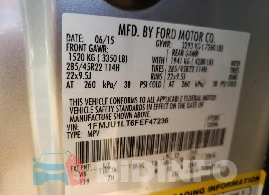 1FMJU1LT6FEF47236 Photo# 13