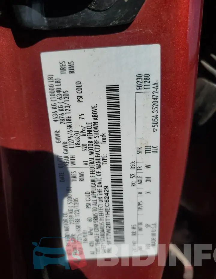 1FT7W2BT1HEC62429 Photo# 12
