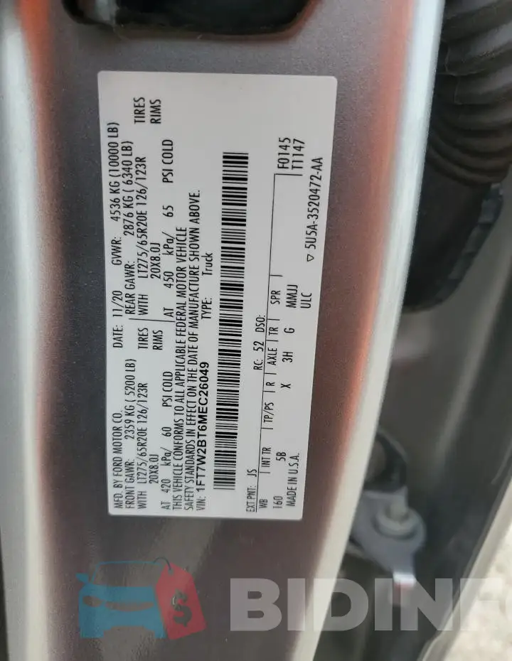 1FT7W2BT6MEC26049 Photo# 12