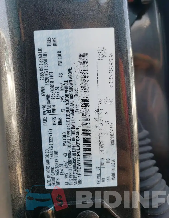 1FTEW1CP0LKF02454 Photo# 12