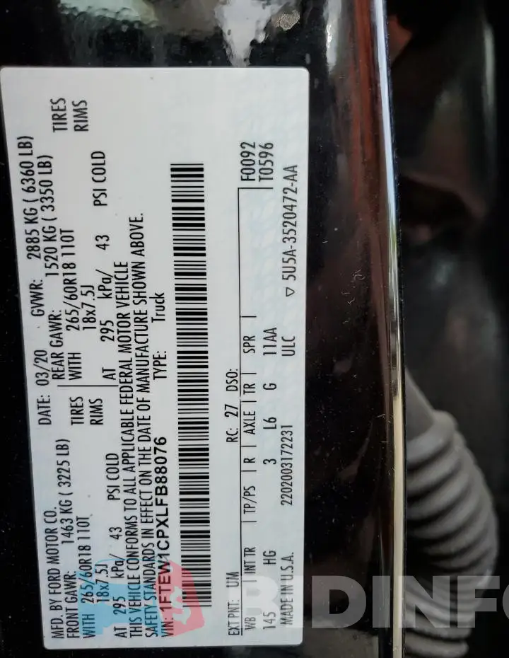 1FTEW1CPXLFB88076 Photo# 12