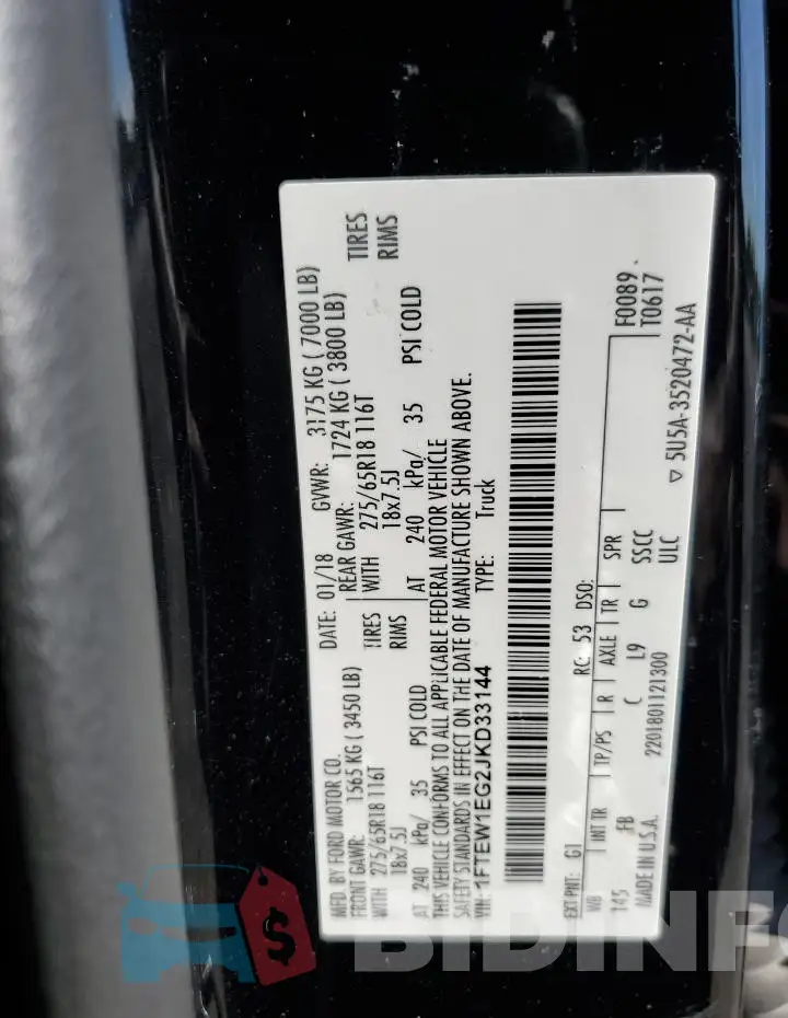 1FTEW1EG2JKD33144 Photo# 12