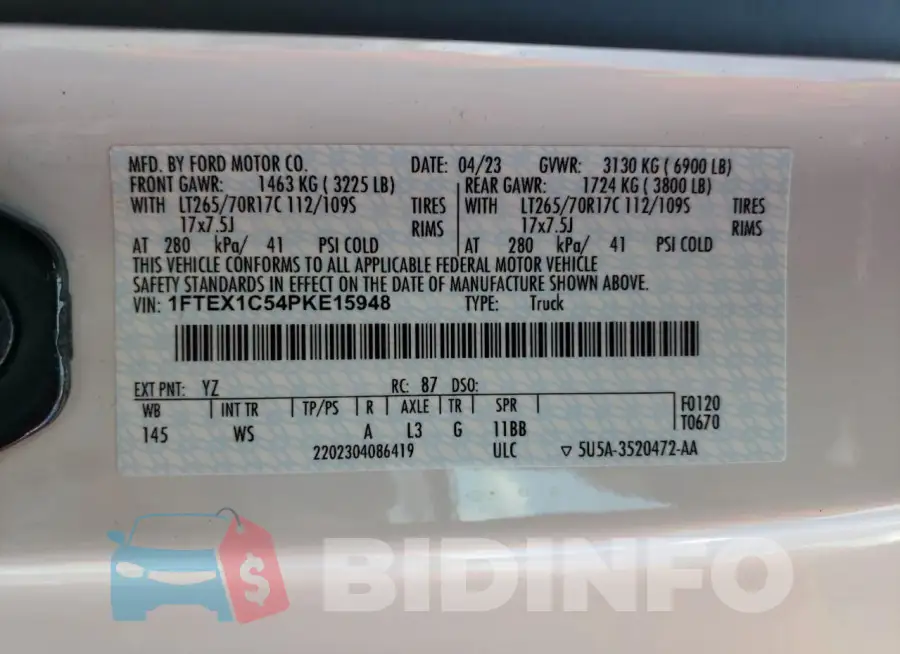 1FTEX1C54PKE15948 Photo# 12