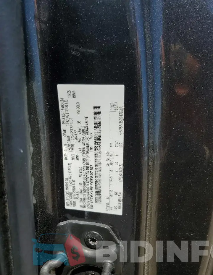 1FTEX1EPXGFB07187 Photo# 12