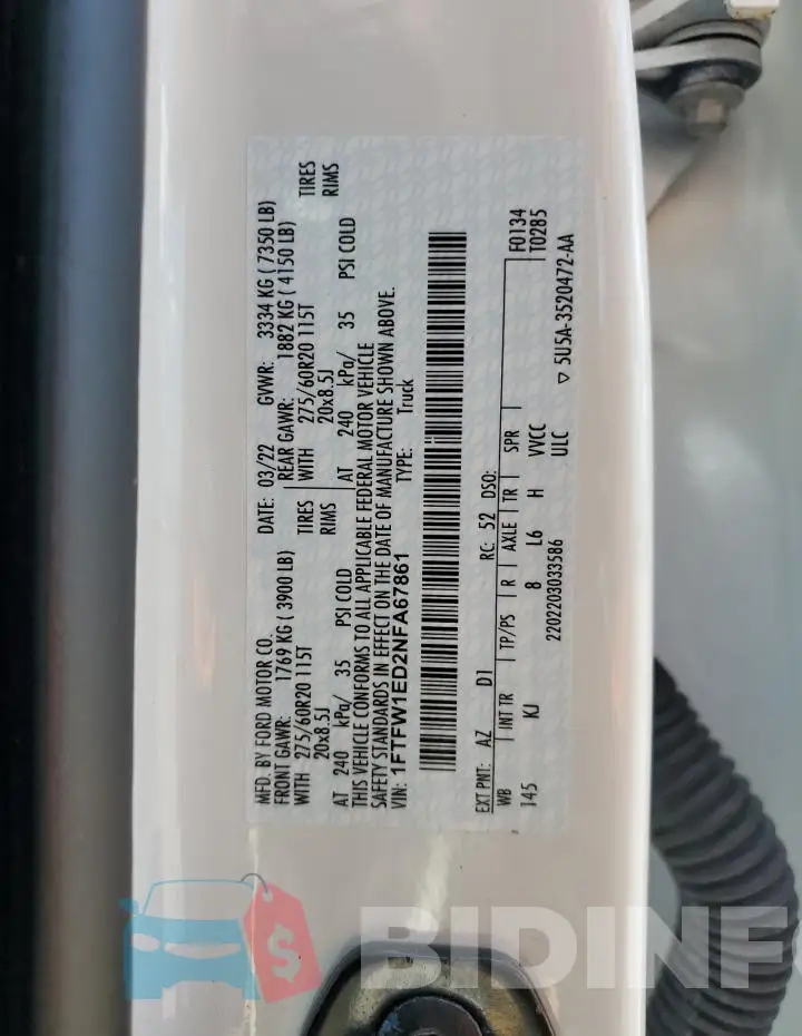 1FTFW1ED2NFA67861 Photo# 12