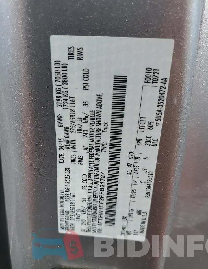1FTFW1EF2FFB21727 Photo# 12