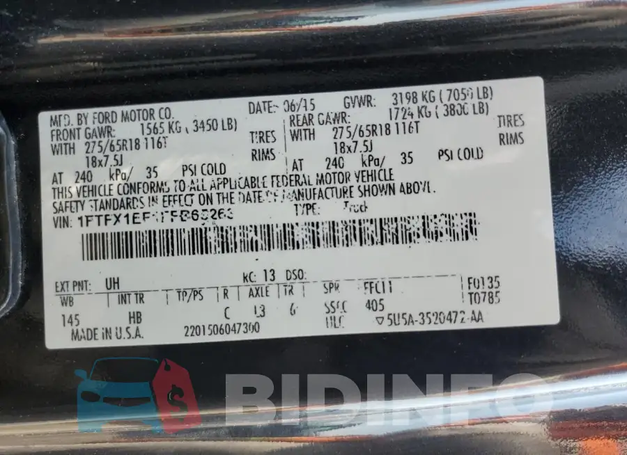 1FTFX1EF1FFB65263 Photo# 12