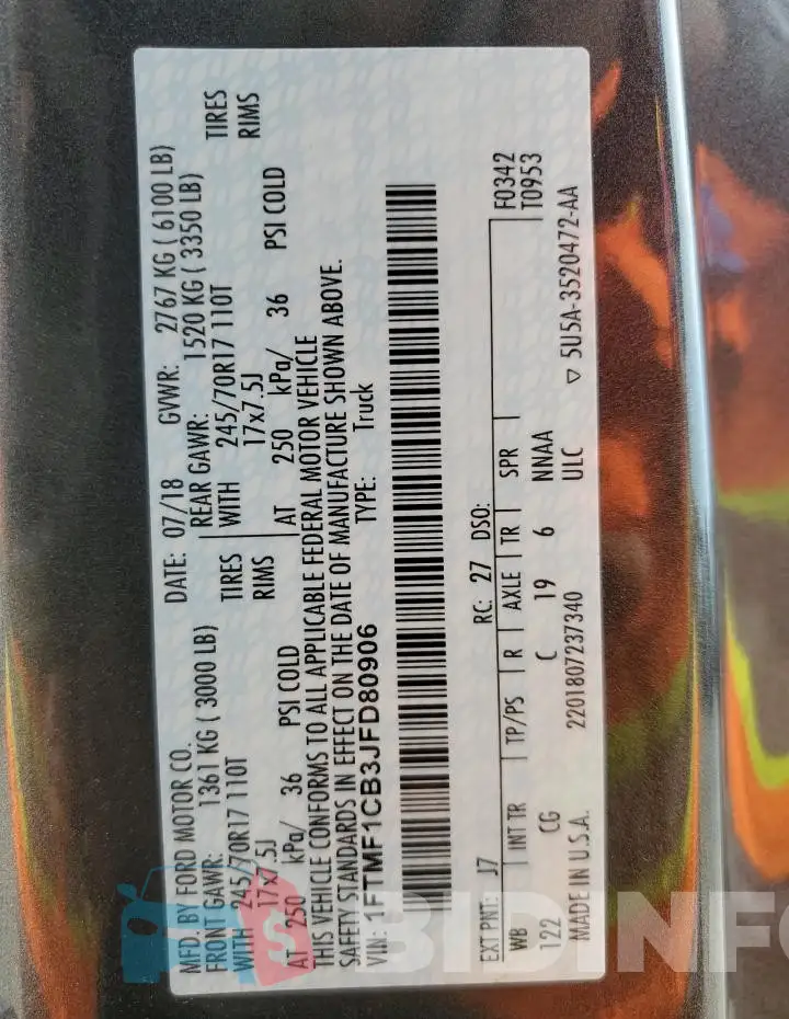 1FTMF1CB3JFD80906 Photo# 12