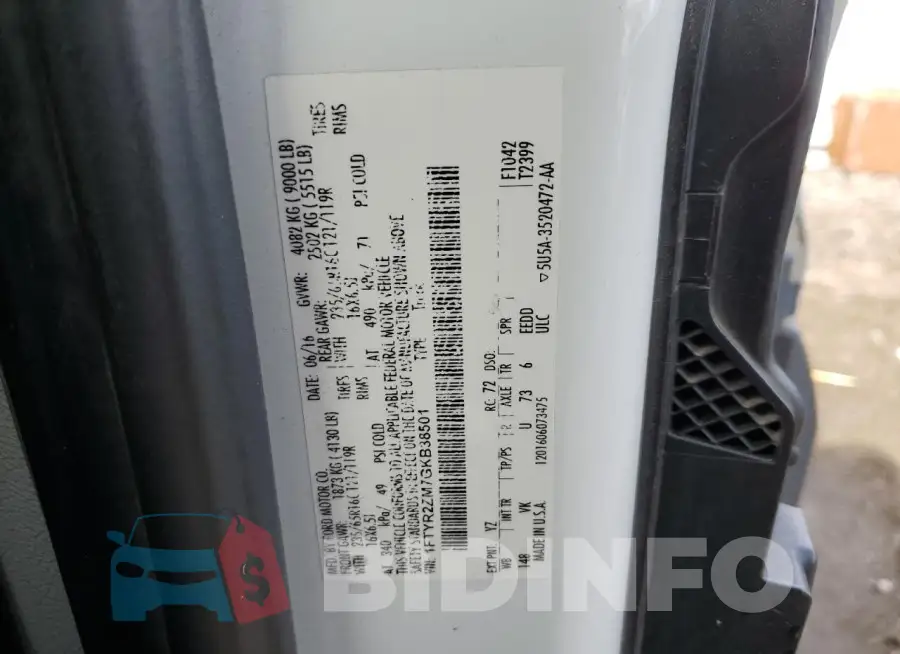 1FTYR2ZM7GKB38501 Photo# 13
