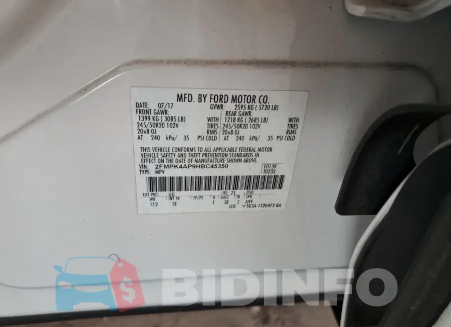 2FMPK4AP9HBC45350 Photo# 12