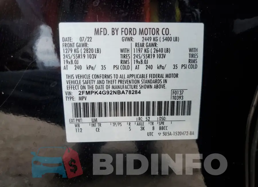 2FMPK4G92NBA78284 Photo# 13