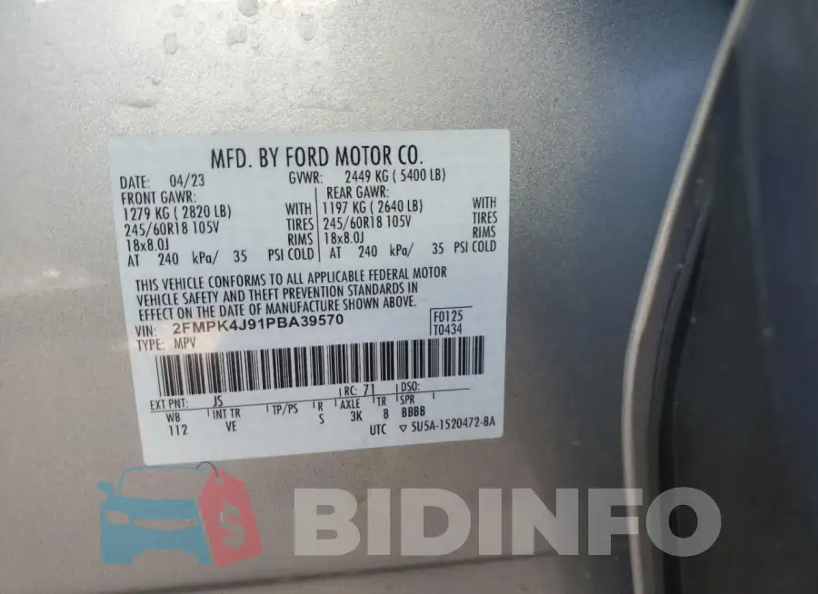 2FMPK4J91PBA39570 Photo# 12
