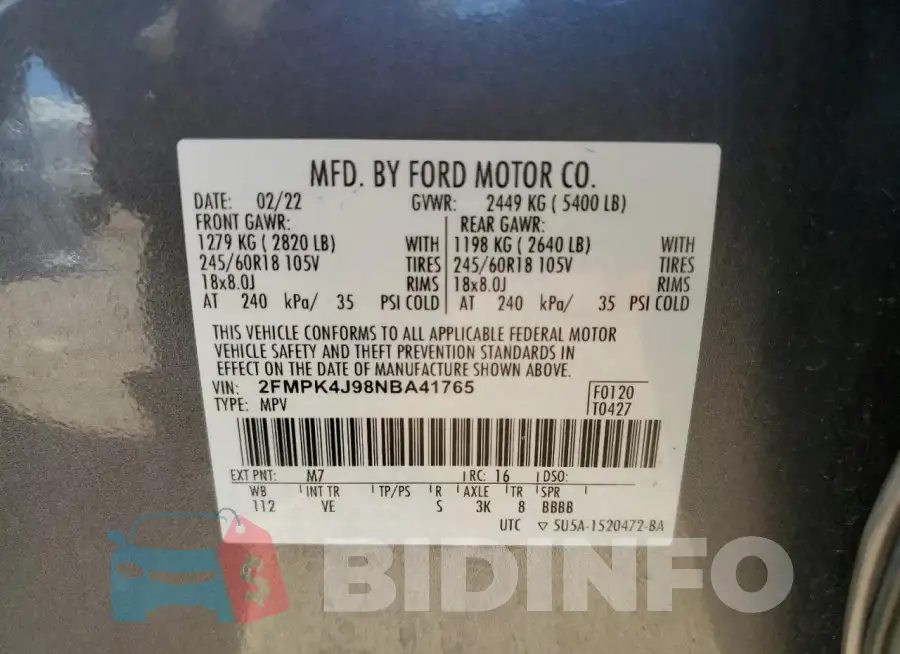 2FMPK4J98NBA41765 Photo# 14