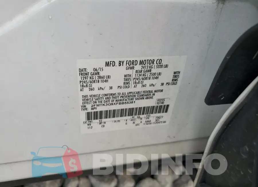 2FMTK3G9XFBB55381 Photo# 14