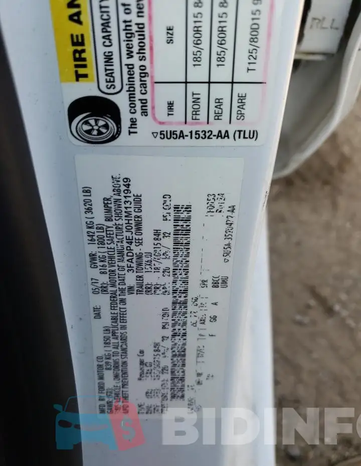 3FADP4EJ0HM131949 Photo# 12