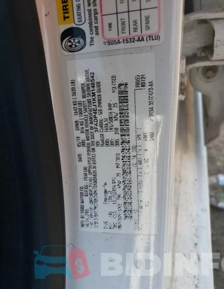 3FADP4EJ1KM148542 Photo# 12