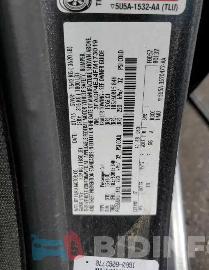 3FADP4EJ4FM173019 Photo# 12