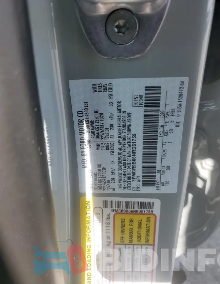 3FMCR9B66NRD61759 Photo# 13