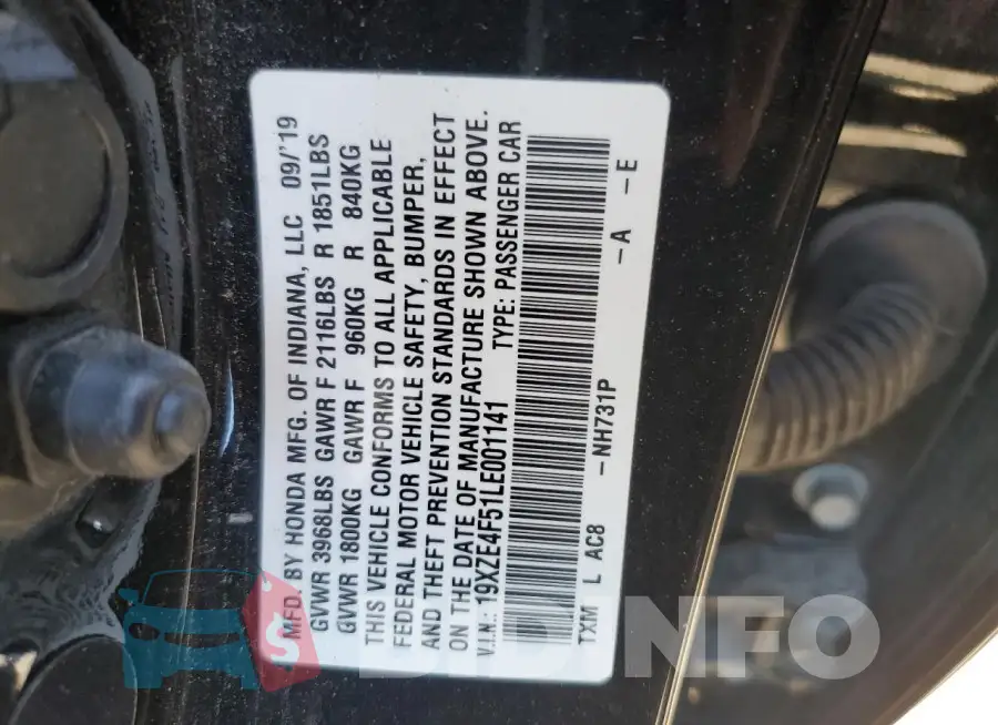 19XZE4F51LE001141 Photo# 12
