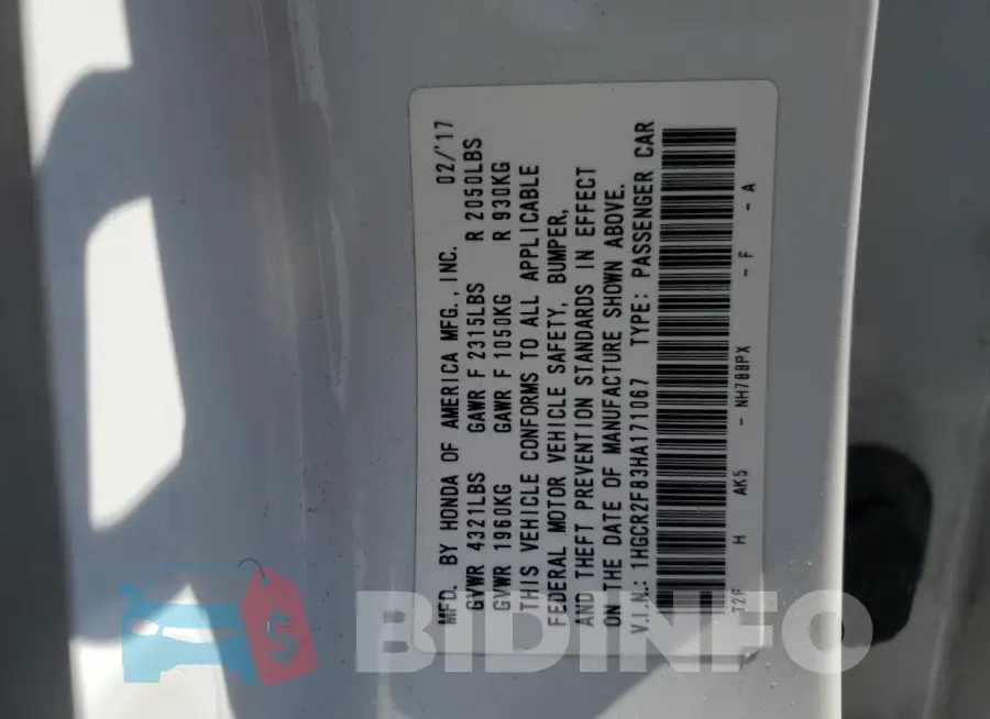 1HGCR2F83HA171067 Photo# 13